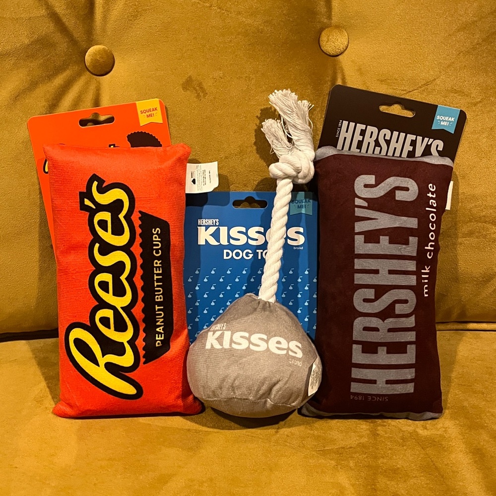 Set of 3 Hershey’s Candy Dog Toy Bundle
